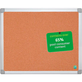 Earth Cork Board, Silver/Gray Frame, 36"W x 24"H