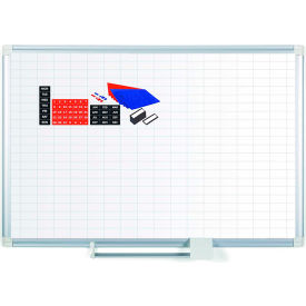 Magnetic Porcelain Dry-Erase Planning Board with Accessory Kit, 1" x 2" Grid, 36" x 48"
