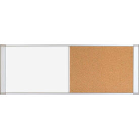 Combo Cubicle Board, Magnetic Steel Dry-Erase and Cork Bulletin Surface, 18" x 36"