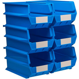 LocBin, 14-3/4"L x 8-1/4"W x 7"H, Blue, 6 pc