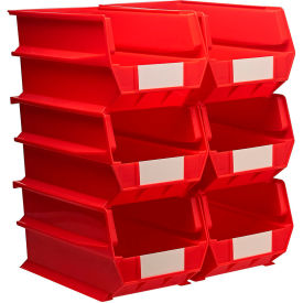 LocBin, 14-3/4"L x 8-1/4"W x 7"H, Red, 6 pc