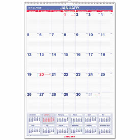Monthly Wall Calendar with Ruled Daily Blocks, 20 x 30, Jan to Dec, 2025