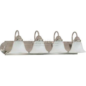 Light Vanity & Wall, Alabaster, Brushed Nickel, 30"W X 7.625"H