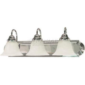 Nuvo 60/317 Ballerina-3 Light Vanity & Wall, Alabaster, Polished Chrome, 24"W X 7.625"H