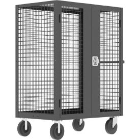 Security Truck with 2 Rigid & 2 Locking Swivel Casters, 63"L x 30"W x 66"H, Gray