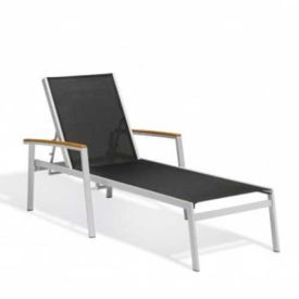 Travira Chaise Lounge - Black Sling - Tekwood Vintage Armcaps (2 pk)