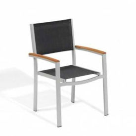 Outdoor Armchair - Black Sling - Tekwood Natural Armcaps (2 pk)