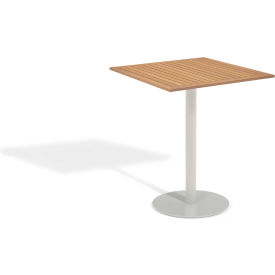 Travira 36" Square Outdoor Bar Table - Tekwood Natural