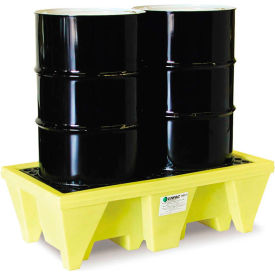 2-Drum Poly-Spillpallet with Drain - 58 Gallon Capacity