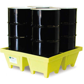 4-Drum Poly-Spillpallet with Drain - 6000 Lb. Cap.