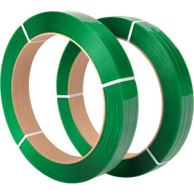 Polyester Strapping, 1/2"W x 2900'L x 0.025" Thick, 16" x 3" Core, Green