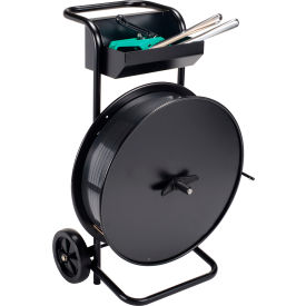 Polyester Strapping Kit w/ Tensioner/Sealer/Seals & Cart, 5800'L x 1/2" Strap Width Coil, Black