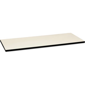 Huddle Table Top Rectangle Flat Edge 60"W x 24"D Silver Mesh Finish