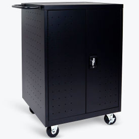 Laptop/Chromebook Charging Cart For 24 Devices, 31-1/8"W x 21-1/8"D x 40-1/8"H, Black