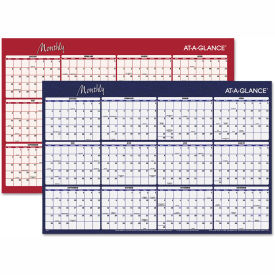 Reversible Horizontal Erasable Wall Planner, 48 x 32, Jan to Dec, 2025
