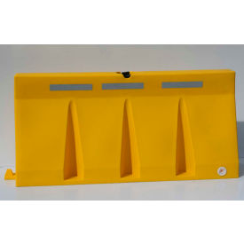 6'L Traffic Barrier, Polyethylene, Yellow