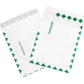 Self Seal Flat Envelopes, 10"W x 13"L, First Class, 100/Pack