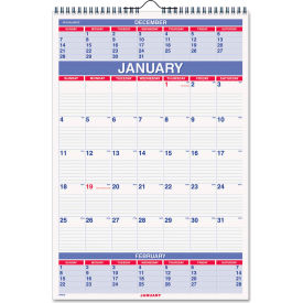 Three-Month Wall Calendar, 15.5 x 22.75, Jan to Dec, 2025