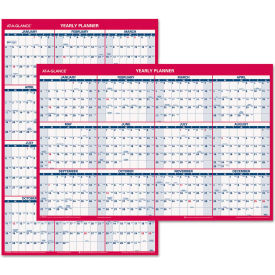 Vertical/Horizontal Wall Calendar, 24 x 36, White/Blue/Red Sheets, 2025