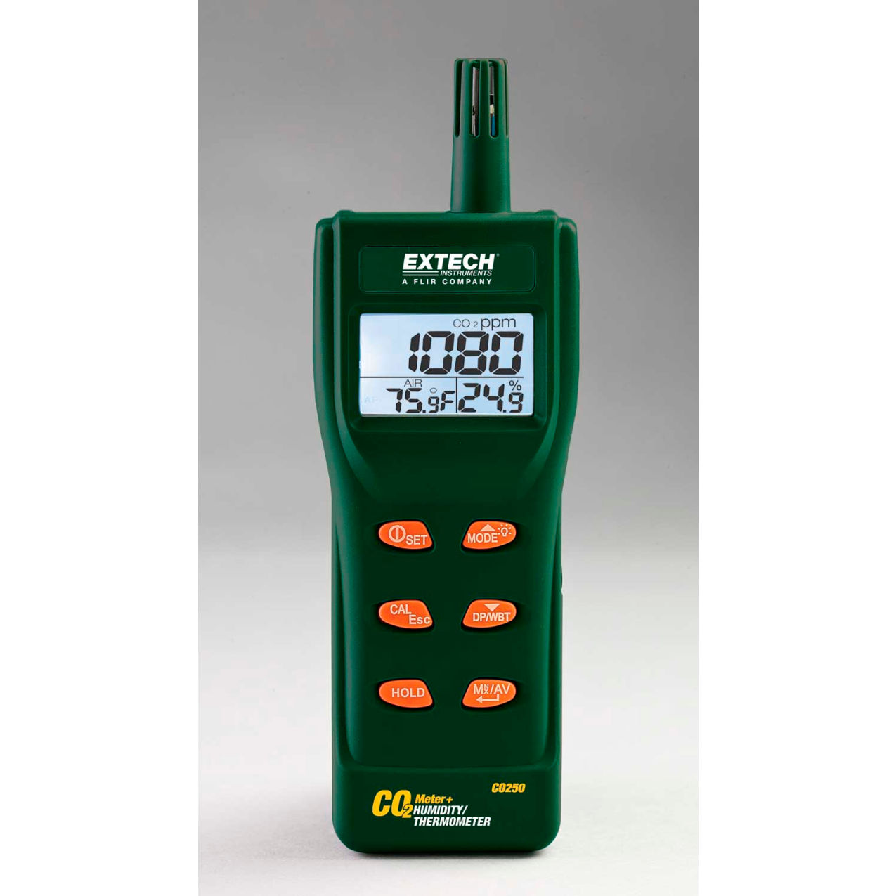 Portable Indoor Air Quality CO2 Meter with Software, Cable, 4 AA Batteries, Carrying Case