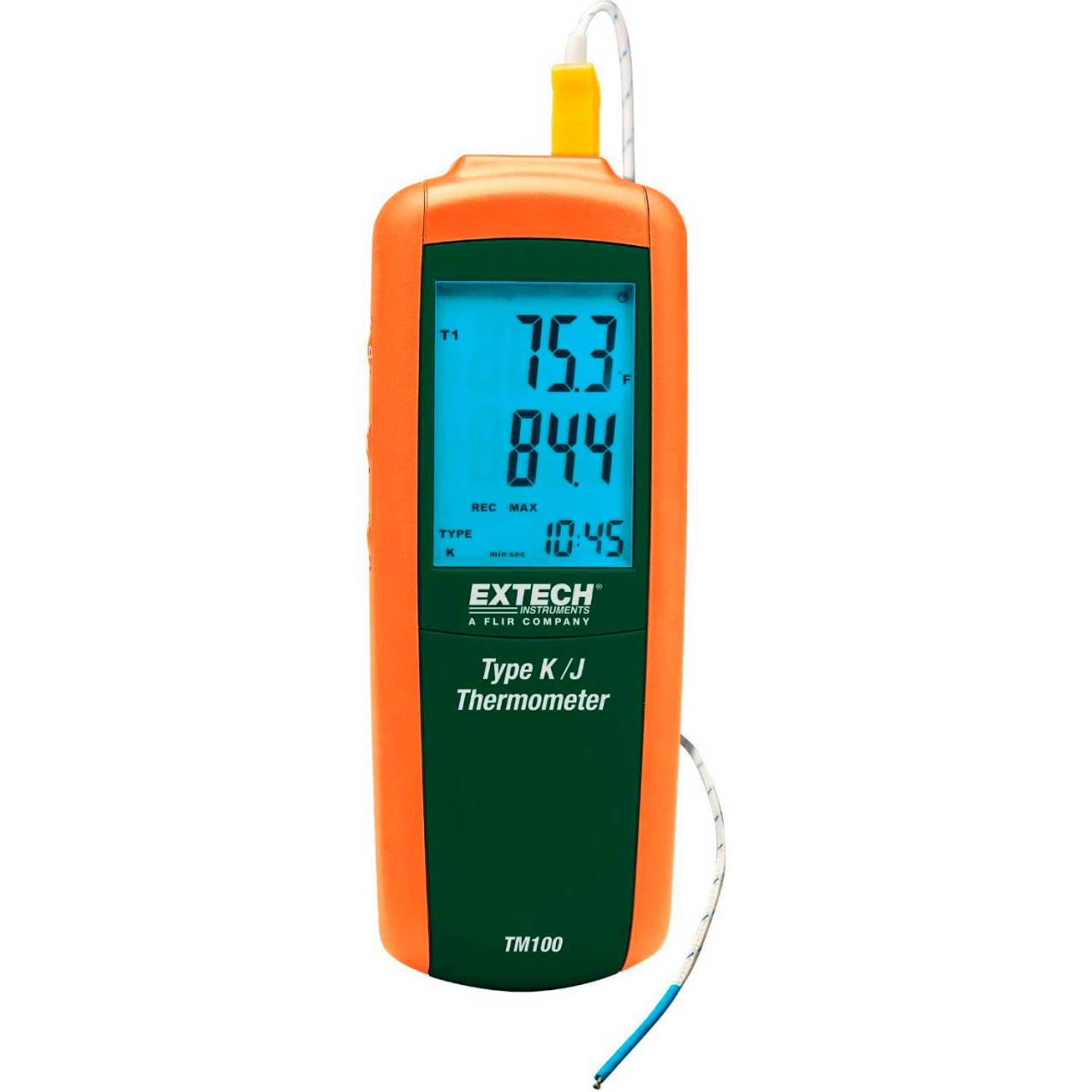 TM100 Type K/J Single Input Thermometer, Orange/Green