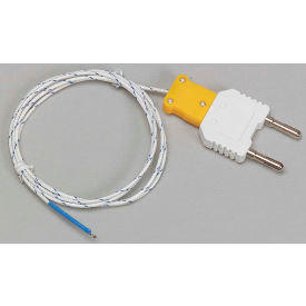 Bead Wire Type K Temperature Probe, Banana Plug, Stainless Steel, 1.5"L