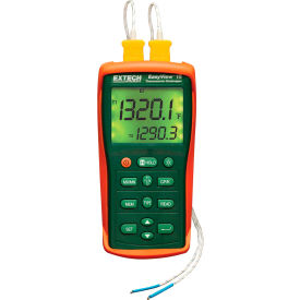 Dual Input Temperature Datalogger, Orange/Green NIST Certified