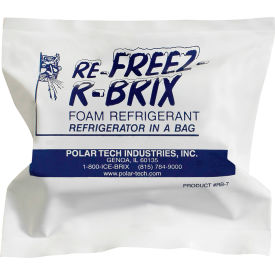 Re-Freez-R-Brix™ Cold Bricks, 7.5 Oz., 4.5"L x 2"W x 1.5"H, White/Blue, 48/Pack