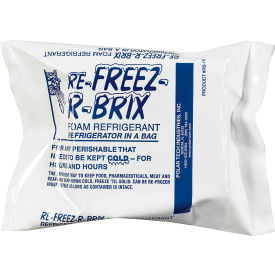Cold Bricks, 15 Oz., 4-1/2"L x 4"W x 1-1/2"H, White/Blue, 12/Pack