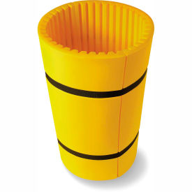 Concrete Wrap Column Protector For 24" Dia. Concrete Columns, 44"W x 48"H, Yellow