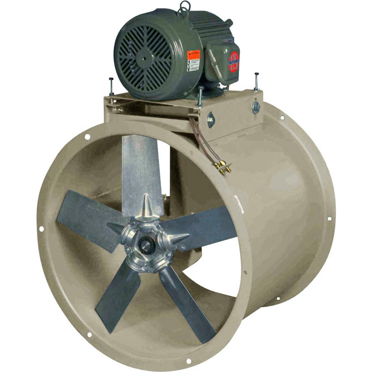 15" Single Phase Belt Drive Tube Axial Duct Fan 1-1/2HP, 4580 CFM