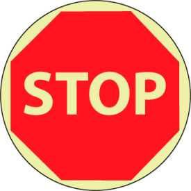Glow Floor Sign - Stop