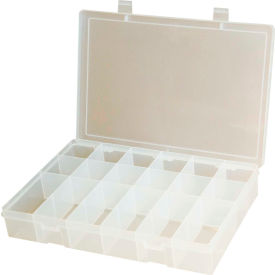 Large Plastic Compartment Box LP18-CLEAR - 18 Compartments, 13-1/8x9x2-5/16