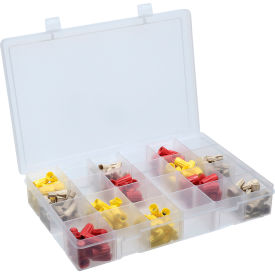 Large Plastic Compartment Box Adjustable with 20 Dividers, 13-1/8x9x2-5/16