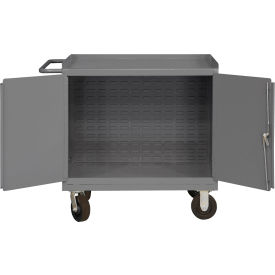 Mobile Bench Cabinet Without Bins, 36"W x 24"D, Gray