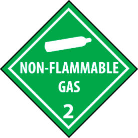 Dot Non Flammable Gas 2 Placard Sign, Rigid Plastic