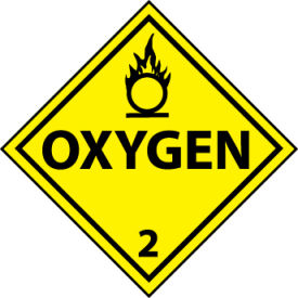 Dot Oxygen 2 Placard Sign, Rigid Plastic