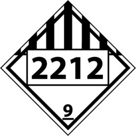 Dot Four Digit 2212 Placard Sign, Pressure Sensitive Vinyl