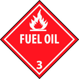 Dot Fuel Oil Placard Sign, Pressure Sensitive Vinyl