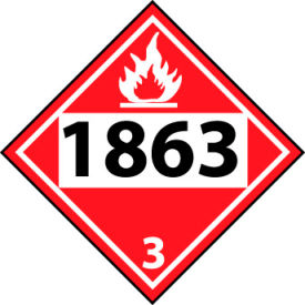 Dot 1863 3 Placard Sign, Pressure Sensitive Vinyl