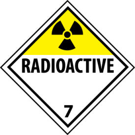 Dot Radioactive 7 Placard Sign, Rigid Plastic