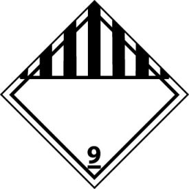 Dot Class 9 Placard Sign, Rigid Plastic