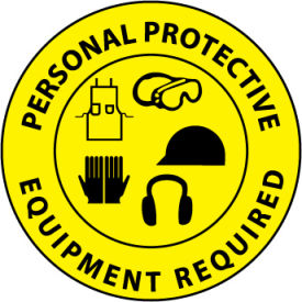 Walk On Floor Sign - Personal Protective Equipment Required