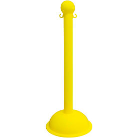 Heavy Duty Plastic Stanchion Post, 41"H, Yellow, Pack of 4