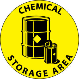 Walk On Floor Sign - Chemical Storage Area