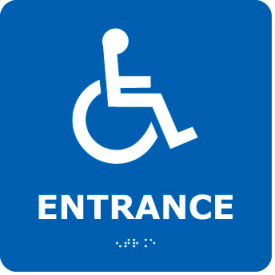 Graphic Braille Sign - Entrance - Blue