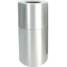 Decorative 20 Gallon Aluminum Open Top Receptacle, Satin - AL18-CLR