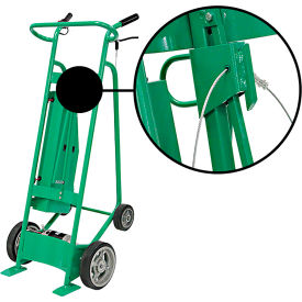 4-Wheel Powered Drum Truck, Cable Chime Hook, Solid Rubber Wheels, 800 lb. Cap.