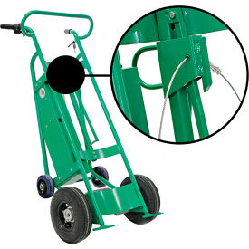 4-Wheel Powered Drum Truck, Cable Chime Hook, Pneumatic Wheels, 800 lb. Cap.