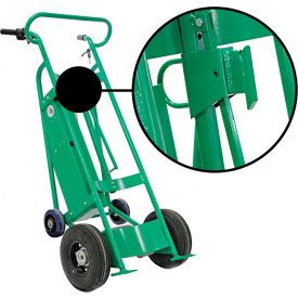 4-Wheel Powered Drum Truck, Fiber Chime Hook, Pneumatic Wheels, 800 lb. Cap.